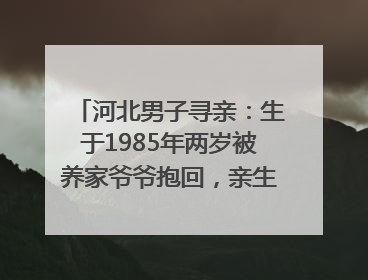 河北男子寻亲：生于1985年两岁被养家爷爷抱回，亲生父母疑为四川仪陇人｜红星寻人